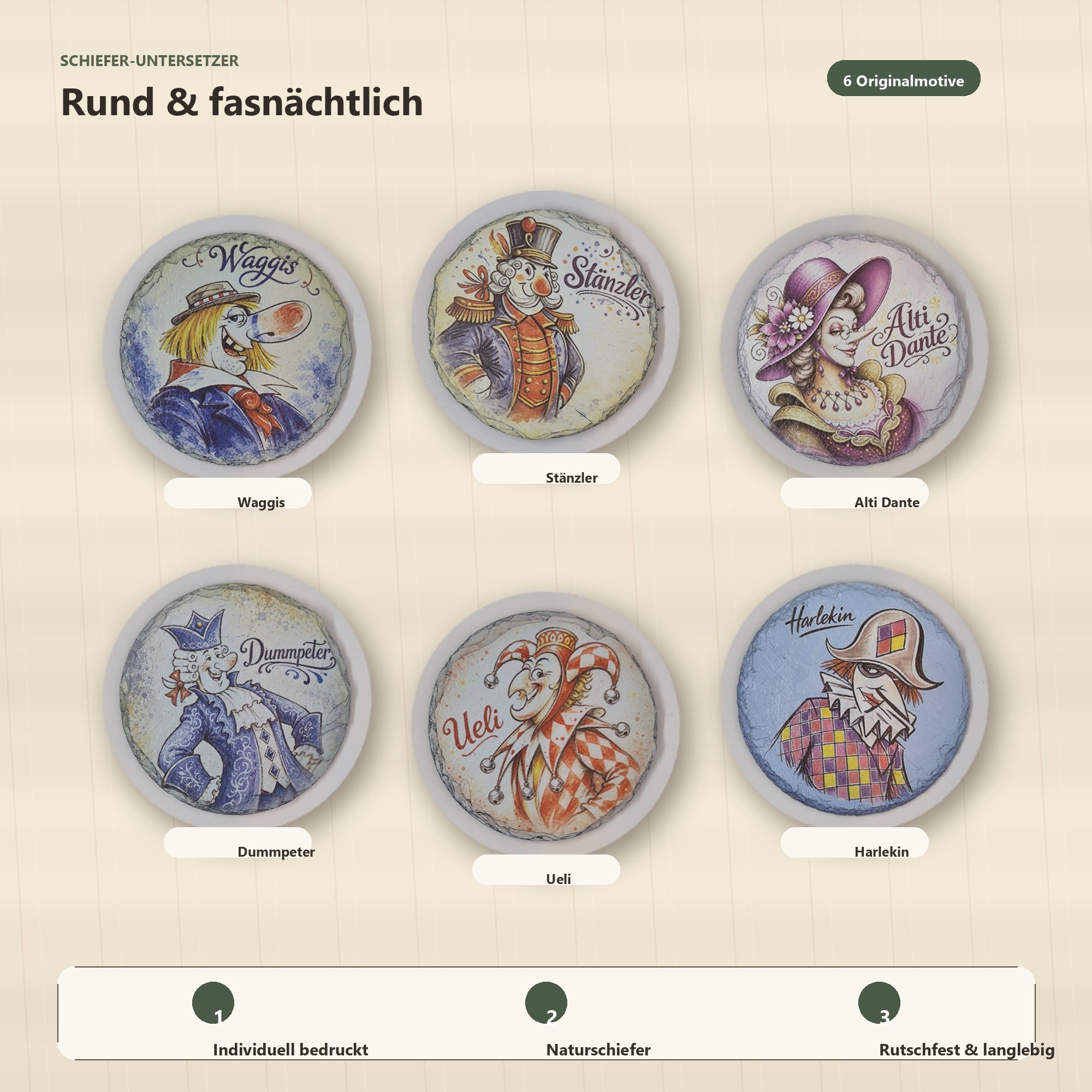 Schieferuntersetzer individuell bedruckt – Bild 2